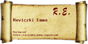 Reviczki Emma névjegykártya